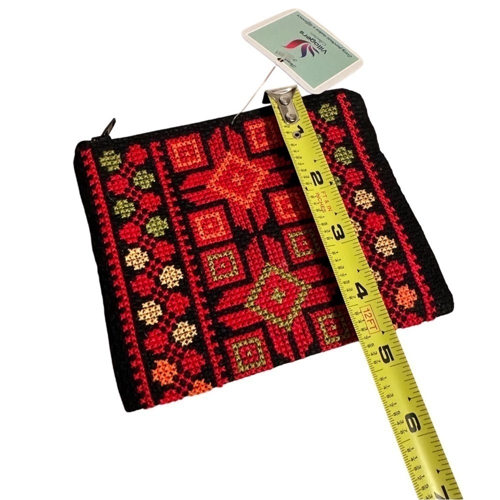 Tatreez Zip Coin & Pencil/Makeup Pouch Embroidered Set Palestinian Handmade NEW - Picture 9 of 12
